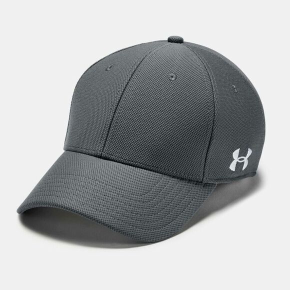 Under Armour Men's UA Blitzing Blank Stretch Fit Cap Curved Flex Hat Graphite - Picture 1 of 2